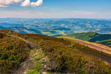 footpath on the edge of alpine hillside