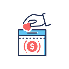 Donation - modern vector line design single icon.