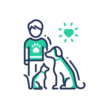Animals Help - modern vector line design single icon.