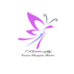Butterfly logo template. Vector illustration