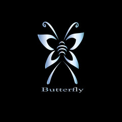 Butterfly logo template. Vector illustration