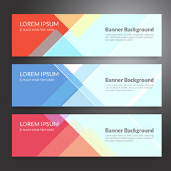 Set of horizon abstract colorful banner background with copy space