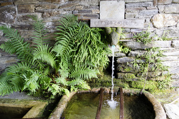 Village fountain, fresh spring water and drinking water