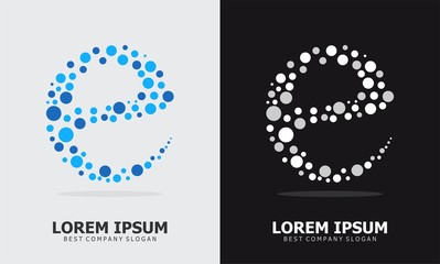 e dot connection logo vector design