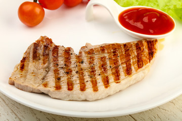 Grilled port steak