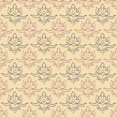 Art Nouveau flowers, Seamless floral pattern inspired by vintage style