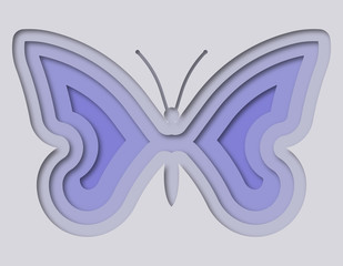 Beautiful butterfly cut from paper