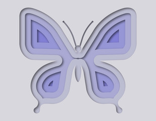 Beautiful butterfly cut from paper
