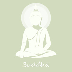 buddha statue white green,buddhist holy day vector