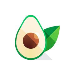 Avocado illustration in flat style