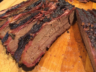 Sliced Beef Brisket on Memphis Woodfired Pellet Grill