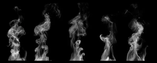 Printed kitchen splashbacks Smoke Steam on black background