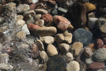 pebble stones in water background