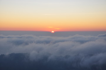 coucher de soleil sur nuages