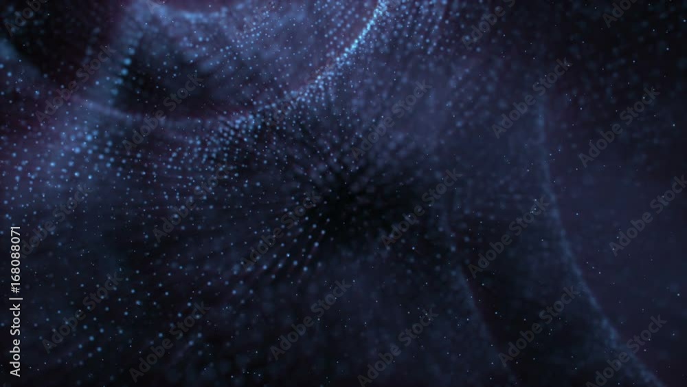 Poster Digital Abstract Dark Particles Floating in the Abyss of Cyber Space