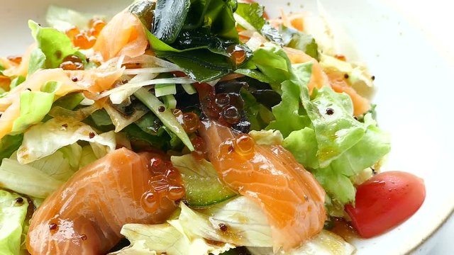Sashimi salad - japanese food style

