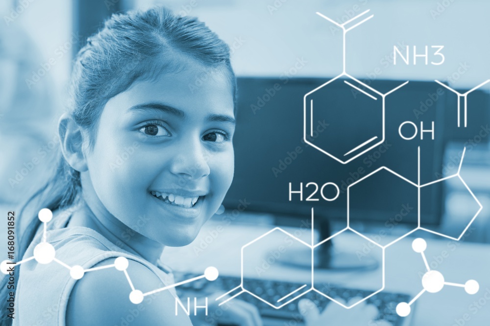 Poster composite image of composite image of chemical structure