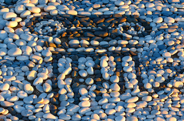 Natural vintage colorful pebbles background