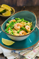 Thai prawn and pea pilaf