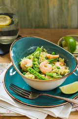 Thai prawn and pea pilaf