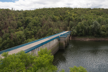 Mohelno water dam in the summer day.