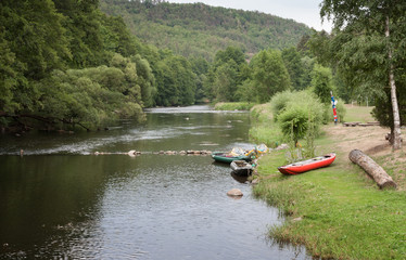 The valley of river Jihlava, Czech Republic in the summer day.