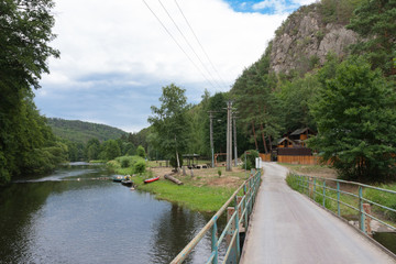 Fototapeta premium The valley of river Jihlava, Czech Republic in the summer day.