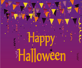 Halloween Carnival with flags Garlands. Vector. The concept of an invitation to a party 