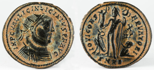 Ancient Roman copper coin of Licinius I.