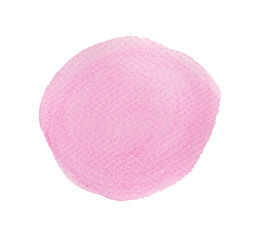 Pink watercolor circle isolated on white background, Hand paint texture