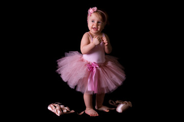 Little ballerina in a pink 