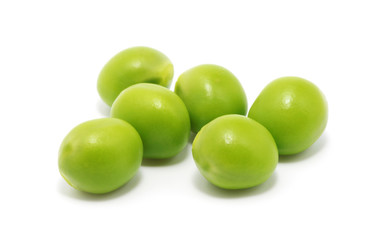 Green peas isolated on the white background