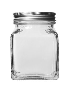 Cubic Shape Canister isolated on white background Clipping Path