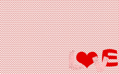 Small heart pattern for background or wallpaper with the word "LOVE"
