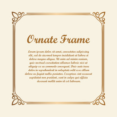 Vector decorative element for design. Frame template with place for text. Fine floral ornamental border. Lace decor. Elegant art for birthday and greeting card, wedding invitation. Ornate corners.
