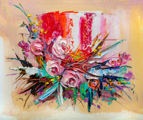 Oil painting flowers