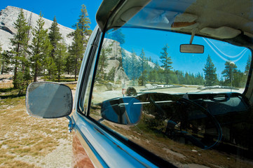 Vintage Van in Yosemite National Park, California