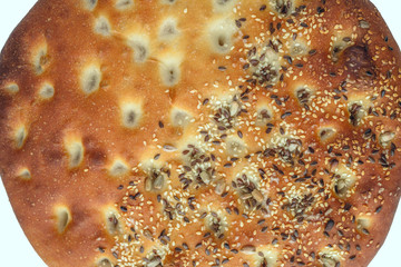 Focaccia with sesame seeds