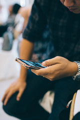 Businessman using smart phone for business concept