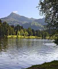 Black lake and the peak Kitzbuehler Horn