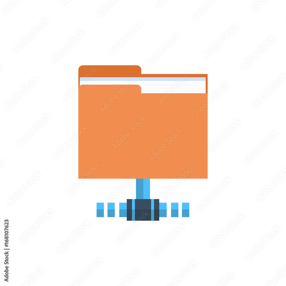 Poster folder data access icon cloud computer connection hosting server database synchronize technology vec