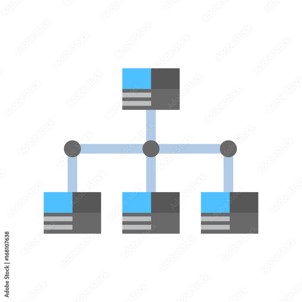 Poster data center icon cloud computer connection hosting server database synchronize technology vector ill