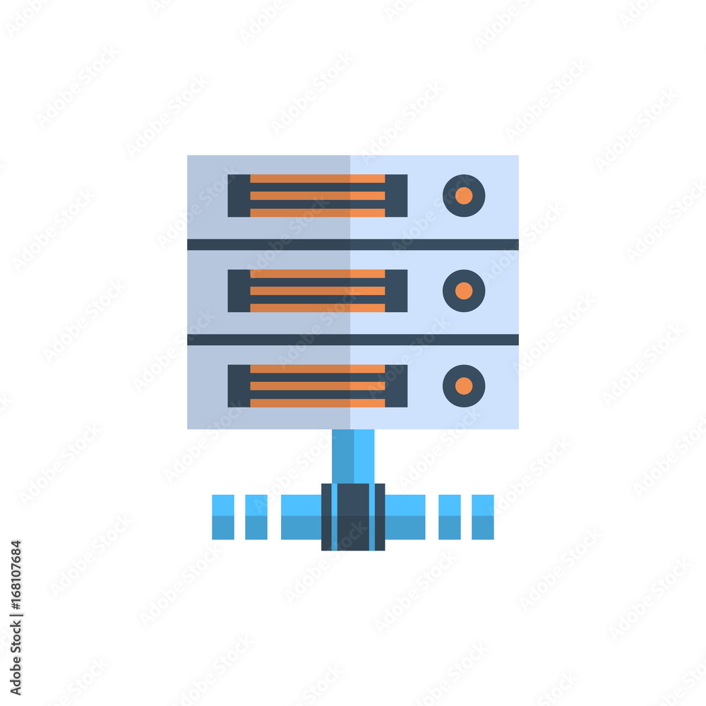 Poster data center icon cloud computer connection hosting server database synchronize technology vector ill