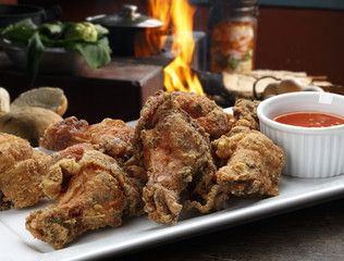 pieces of fried chicken