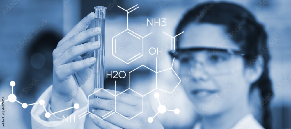 Poster composite image of composite image of chemical structure