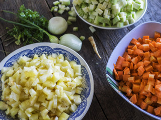 Ingredients for vegetable sauté