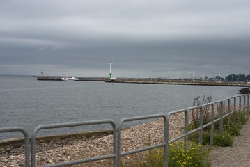 View of the harbor in the Polish city of Hel
