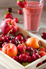 Fresh smoothie made of summer fruits