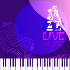 Jazz Festival Live Music Concert Poster Advertisement Banner Vector Illustration