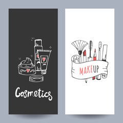 Beauty salon and hairdress. Poster and flyer set vector template illustration